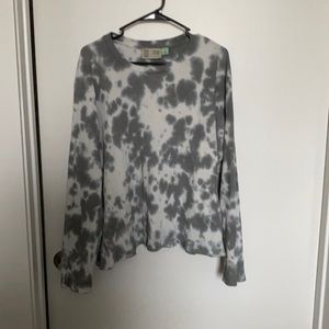 Anthropologie Tye-Dyed Waffle Knit Long Sleeve Top
